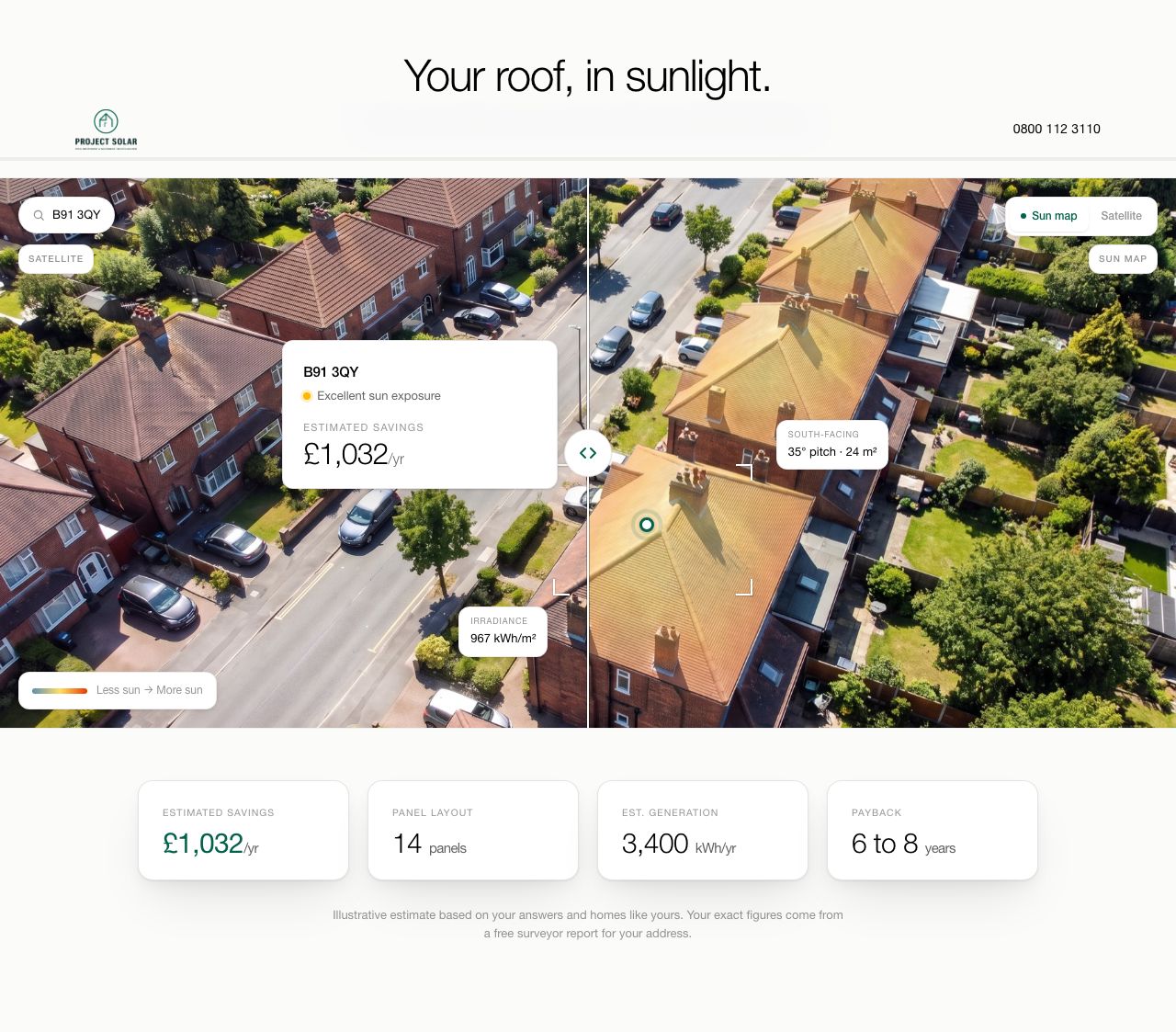 Results section of the consumer page